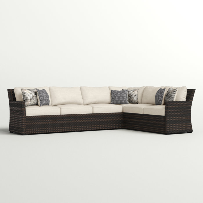 Sol 72 Outdoor™ Zora 104'' Wicker Outdoor Patio Sectional & Reviews